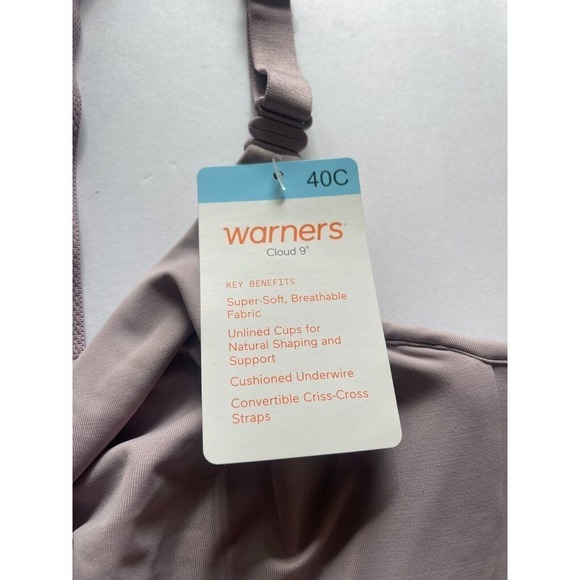Warners Bra 40C Cloud 9 Super Soft Underwire Convertible T-Shirt RK1041A - Picture 3 of 4